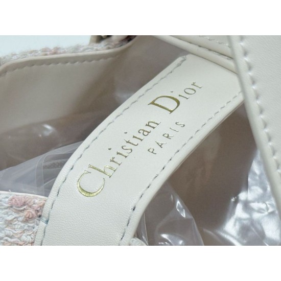 Replica di lusso Borsa tote verticale Dior Tweed Toujours motivo Cannage rosa Replica perfetta Borsa tote verticale Dior Tweed Toujours motivo Cannage rosa Imitazione Falsa
