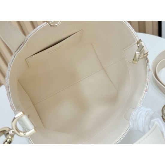 Replica di lusso Borsa tote verticale Dior Tweed Toujours motivo Cannage rosa Replica perfetta Borsa tote verticale Dior Tweed Toujours motivo Cannage rosa Imitazione Falsa