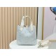 Replica perfetta Borsa tote verticale Dior Tweed Toujours motivo Cannage Blu Imitazione Falsa