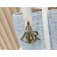 Replica perfetta Borsa tote verticale Dior Tweed Toujours motivo Cannage Blu Imitazione Falsa