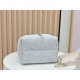 Replica perfetta Borsa tote verticale Dior Tweed Toujours motivo Cannage Blu Imitazione Falsa