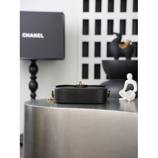 Replica di lusso Borsa Chanel Mini Flap con manico superiore AS6424 Nero Replica perfetta Borsa Chanel Mini Flap con manico superiore AS6424 Nero Imitazione Falsa