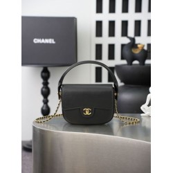Replica perfetta Borsa Chanel Mini Flap con manico superiore AS6424 Nero Imitazione Falsa