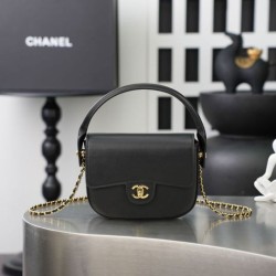 Replica perfetta Borsa Chanel Mini Flap con manico superiore AS6424 Nero Imitazione Falsa