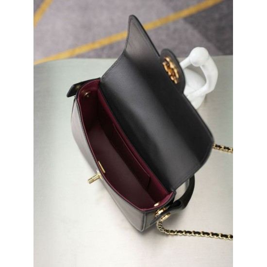 Replica di lusso Borsa Chanel Mini Flap con manico superiore AS6424 Nero Replica perfetta Borsa Chanel Mini Flap con manico superiore AS6424 Nero Imitazione Falsa