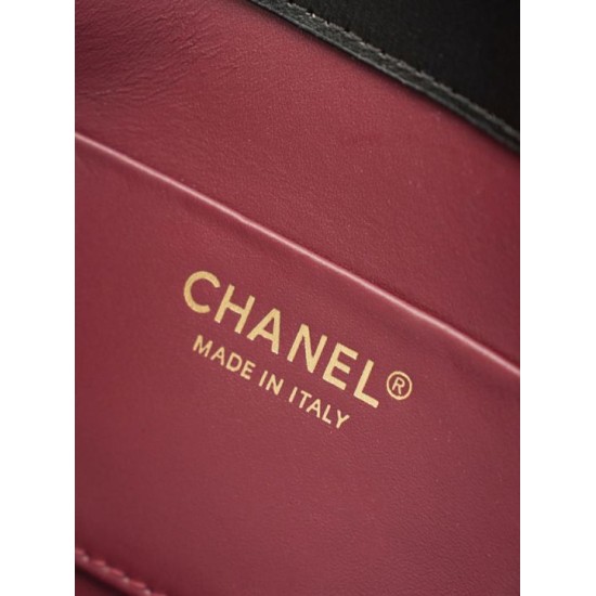 Replica di lusso Borsa Chanel Mini Flap con manico superiore AS6424 Nero Replica perfetta Borsa Chanel Mini Flap con manico superiore AS6424 Nero Imitazione Falsa