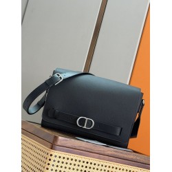Replica perfetta Borsa a tracolla Dior Normandie con patta nera Imitazione Falsa