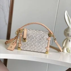 Replica perfetta borsa media LVSIDE TRUNK M2A145 in jacquard bianco Imitazione Falsa