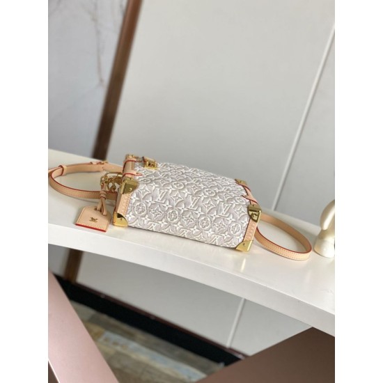 Replica di lusso borsa media LVSIDE TRUNK M2A145 in jacquard bianco Replica perfetta borsa media LVSIDE TRUNK M2A145 in jacquard bianco Imitazione Falsa