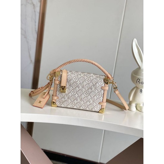 Replica di lusso borsa media LVSIDE TRUNK M2A145 in jacquard bianco Replica perfetta borsa media LVSIDE TRUNK M2A145 in jacquard bianco Imitazione Falsa