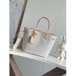 Replica perfetta Borsa Louis Vuitton Neverfull MM M2A381 jacquard bianco Imitazione Falsa