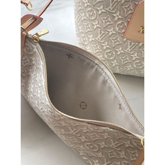 Replica di lusso Borsa Louis Vuitton Neverfull MM M2A381 jacquard bianco Replica perfetta Borsa Louis Vuitton Neverfull MM M2A381 jacquard bianco Imitazione Falsa