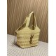 Replica Perfetta Borsa tote Icare YSL Saint Laurent con intreccio rafia albicocca Imitazione Falsa