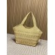 Replica Perfetta Borsa tote Icare YSL Saint Laurent con intreccio rafia albicocca Imitazione Falsa