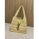Replica Perfetta Borsa tote Icare YSL Saint Laurent con intreccio rafia albicocca Imitazione Falsa
