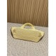 Replica Perfetta Borsa tote Icare YSL Saint Laurent con intreccio rafia albicocca Imitazione Falsa