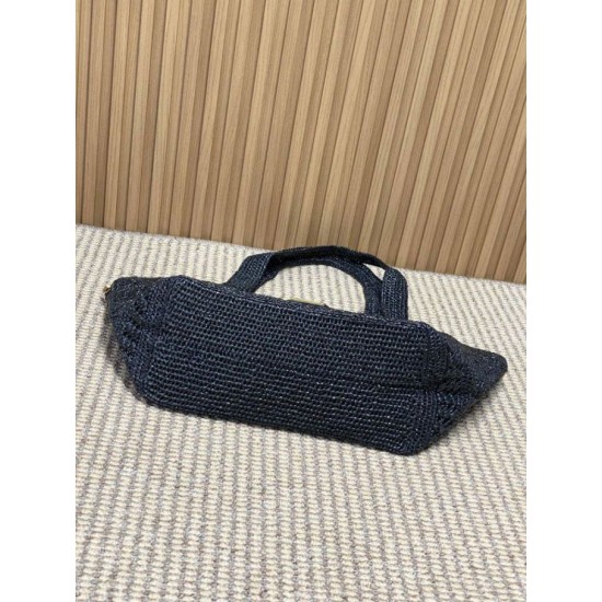Replica AAA Borsa tote Icare YSL Saint Laurent con intreccio rafia Nero Replica Perfetta Borsa tote Icare YSL Saint Laurent con intreccio rafia Nero Imitazione Falsa