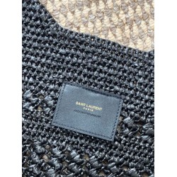 Replica AAA Borsa tote Icare YSL Saint Laurent con intreccio rafia Nero Replica Perfetta Borsa tote Icare YSL Saint Laurent con intreccio rafia Nero Imitazione Falsa