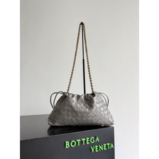 Replica Perfetta Pochette Notte Bottega Veneta Dustbag Grigio Imitazione Falsa