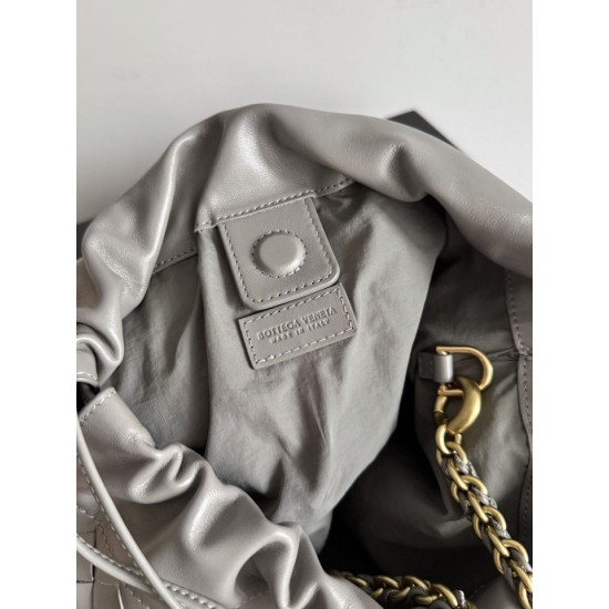Replica Perfetta Pochette Notte Bottega Veneta Dustbag Grigio Imitazione Falsa