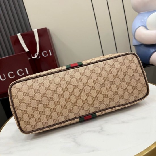 Replica AAA Borsa tote grande Gucci Giglio A008NS tela GG marrone Replica Perfetta Borsa tote grande Gucci Giglio A008NS tela GG marrone Imitazione Falsa
