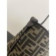 Replica AAA Borsa tote piccola Fendi in tessuto jacquard Marrone Replica Perfetta Borsa tote piccola Fendi in tessuto jacquard Marrone Imitazione Falsa