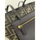 Replica AAA Borsa tote piccola Fendi in tessuto jacquard Marrone Replica Perfetta Borsa tote piccola Fendi in tessuto jacquard Marrone Imitazione Falsa