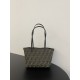 Replica AAA Borsa tote piccola Fendi in tessuto jacquard Marrone Replica Perfetta Borsa tote piccola Fendi in tessuto jacquard Marrone Imitazione Falsa