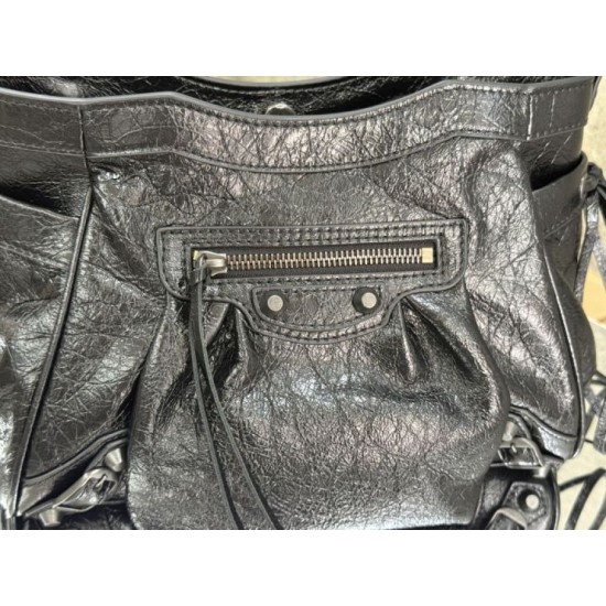 Replica AAA Borsa a secchiello Balenciaga Le City nera Replica Perfetta Borsa a secchiello Balenciaga Le City nera Imitazione Falsa