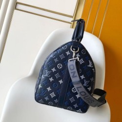 Replica AAA 163c01 LV Keepall Bandoulière 50 Borsa da viaggio M28836 Blu Replica Perfetta 163c01 LV Keepall Bandoulière 50 Borsa da viaggio M28836 Blu Imitazione Falsa