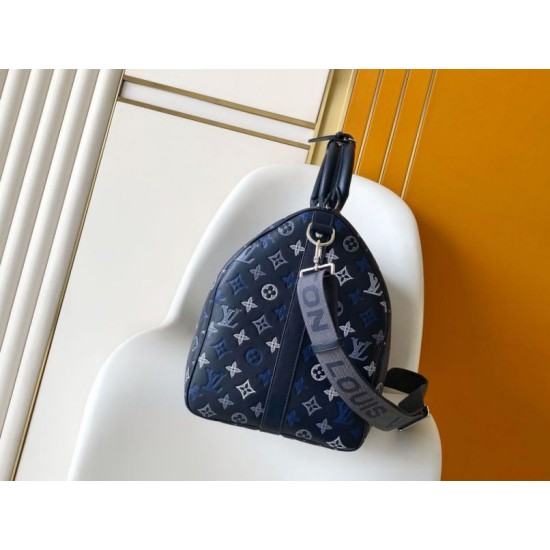 Replica Perfetta 163c01 LV Keepall Bandoulière 50 Borsa da viaggio M28836 Blu Imitazione Falsa