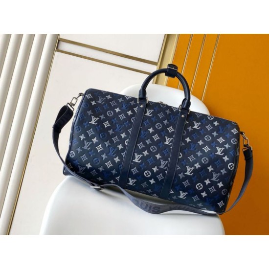 Replica Perfetta 163c01 LV Keepall Bandoulière 50 Borsa da viaggio M28836 Blu Imitazione Falsa