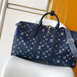 Replica Perfetta 163c01 LV Keepall Bandoulière 50 Borsa da viaggio M28836 Blu Imitazione Falsa