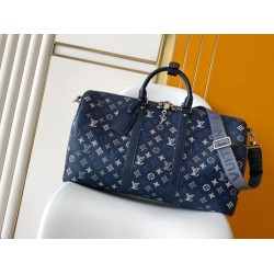 Replica Perfetta 163c01 LV Keepall Bandoulière 50 Borsa da viaggio M28836 Blu Imitazione Falsa