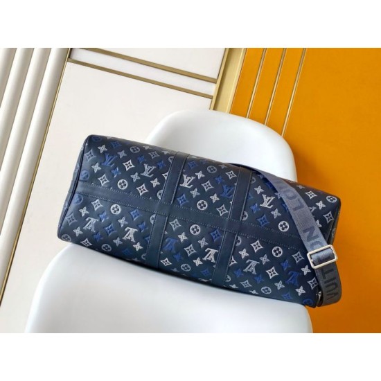 Replica Perfetta 163c01 LV Keepall Bandoulière 50 Borsa da viaggio M28836 Blu Imitazione Falsa