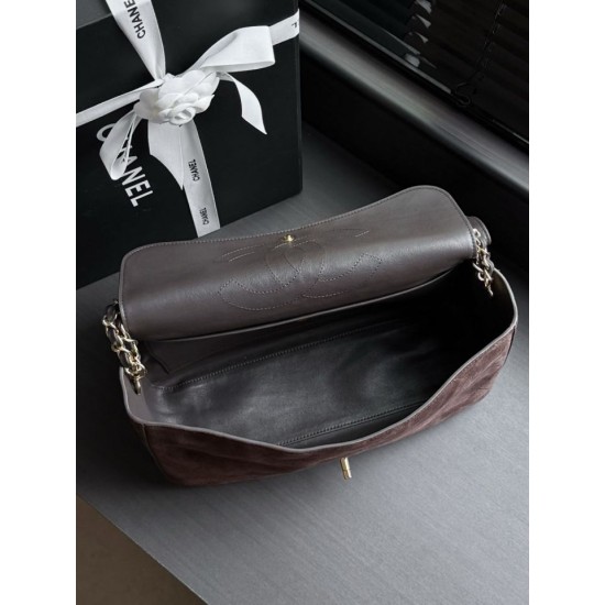 Replica Perfetta Borsa Chanel Flap Maxi AS6281 scamosciata con catena  Imitazione Falsa