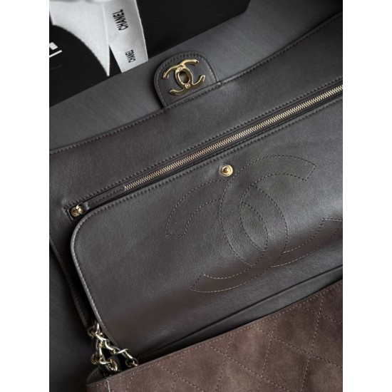 Replica Perfetta Borsa Chanel Flap Maxi AS6281 scamosciata con catena  Imitazione Falsa