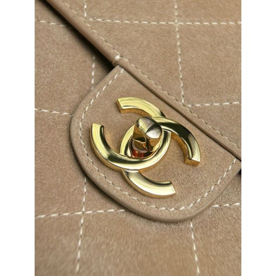 Replica AAA Borsa Chanel Flap Maxi scamosciata con catena AS6281 albicocca Replica Perfetta Borsa Chanel Flap Maxi scamosciata con catena AS6281 albicocca Imitazione Falsa