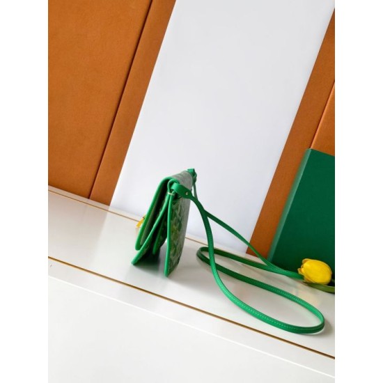 Replica Perfetta Portafoglio Goyard Plumet Tela Goyardine verde Imitazione Falsa