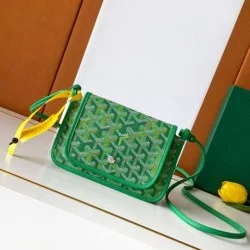 Replica Perfetta Portafoglio Goyard Plumet Tela Goyardine verde Imitazione Falsa
