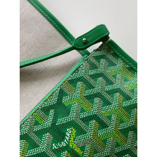 Replica Perfetta Portafoglio Goyard Plumet Tela Goyardine verde Imitazione Falsa