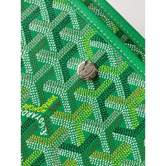 Replica Perfetta Portafoglio Goyard Plumet Tela Goyardine verde Imitazione Falsa