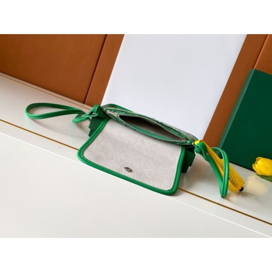 Replica Perfetta Portafoglio Goyard Plumet Tela Goyardine verde Imitazione Falsa