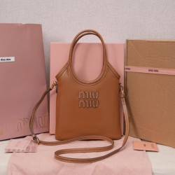 Replica Perfetta Borsa tote Miu Miu Ivy 5BA281 marrone Imitazione Falsa