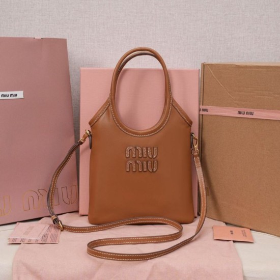 Replica AAA Borsa tote Miu Miu Ivy 5BA281 marrone Replica Perfetta Borsa tote Miu Miu Ivy 5BA281 marrone Imitazione Falsa