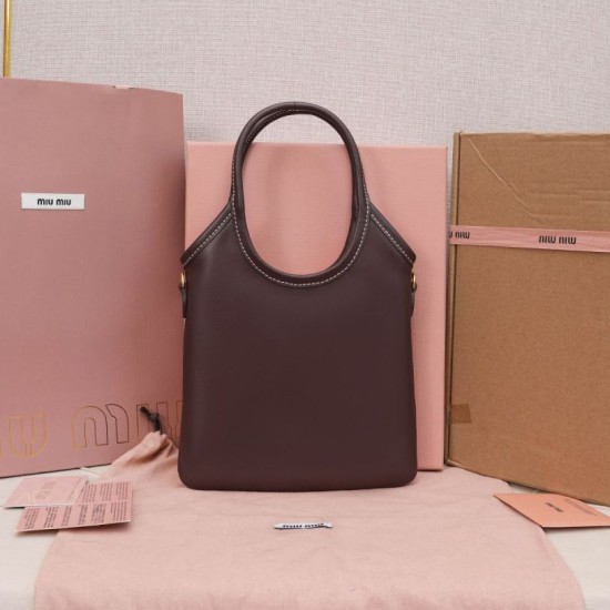 Replica Perfetta Borsa tote Miu Miu Ivy 5BA281 caffè Imitazione Falsa