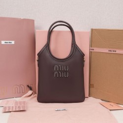 Replica Perfetta Borsa tote Miu Miu Ivy 5BA281 caffè Imitazione Falsa