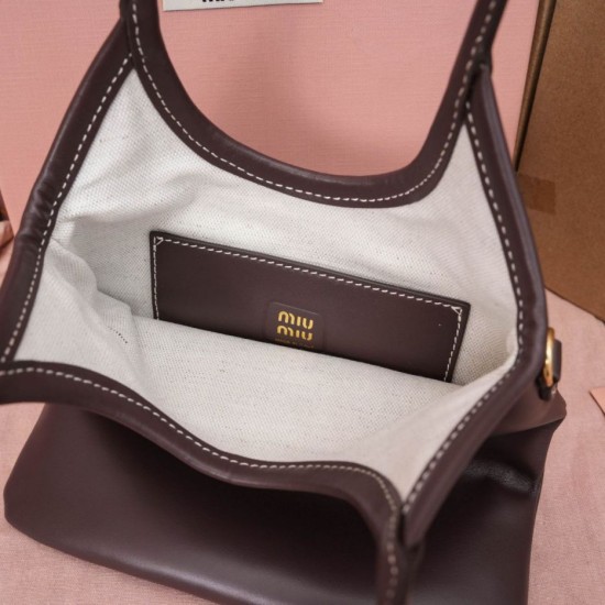 Replica Perfetta Borsa tote Miu Miu Ivy 5BA281 caffè Imitazione Falsa