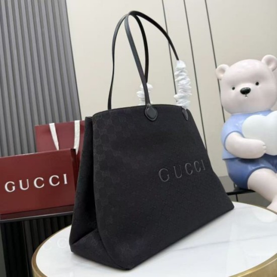 Replica AAA Borsa tote grande Gucci NY A00B4R tela GG nera Replica Perfetta Borsa tote grande Gucci NY A00B4R tela GG nera Imitazione Falsa
