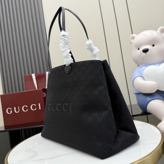 Replica AAA Borsa tote grande Gucci NY A00B4R tela GG nera Replica Perfetta Borsa tote grande Gucci NY A00B4R tela GG nera Imitazione Falsa